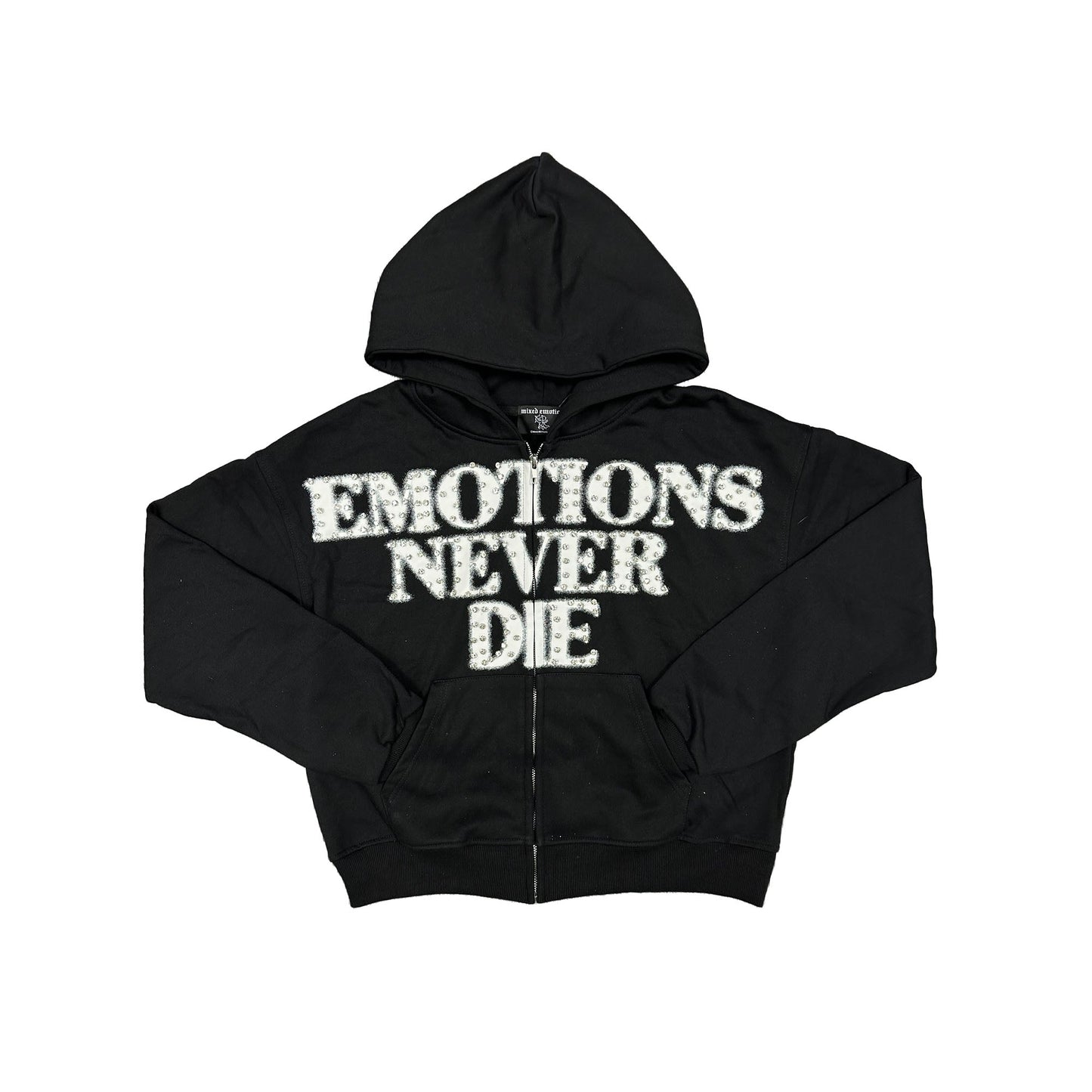 Black Rhinestone Mixed Emotions hoodie