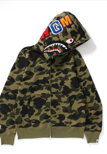 Camo Shark Bape Hoodie