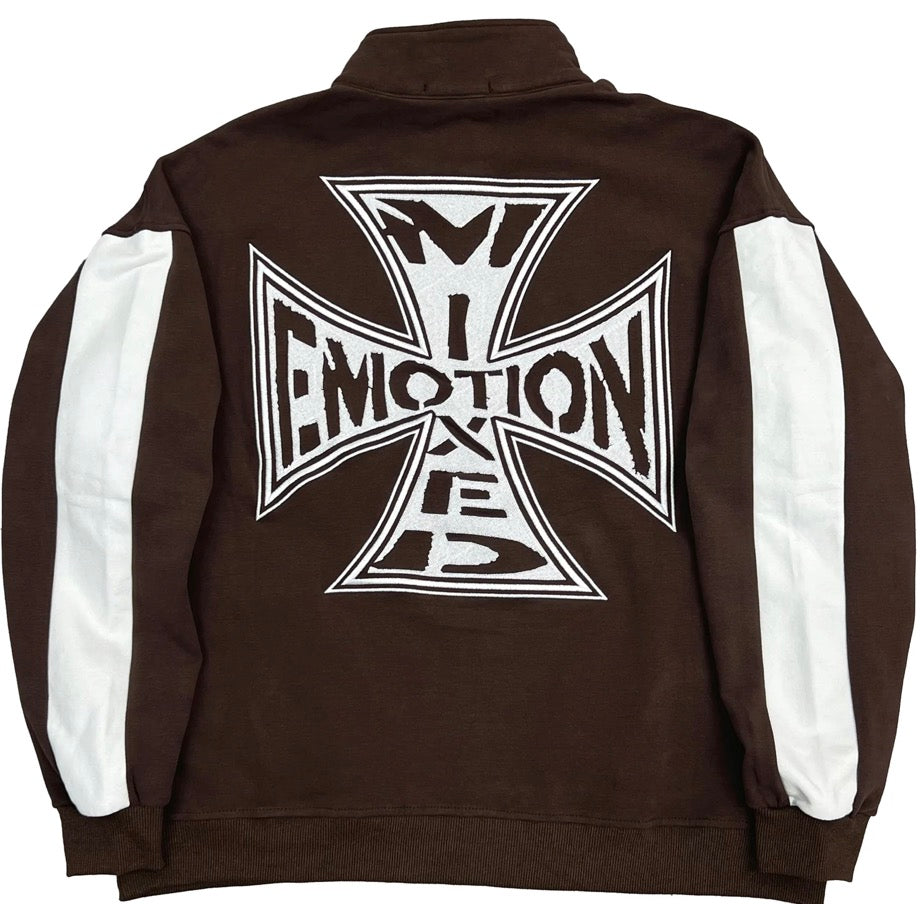 Mixed Emotion Brown Quarter Hoodie