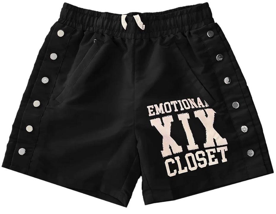 Mixed Emotion Black “Backyard” Nylon Shorts