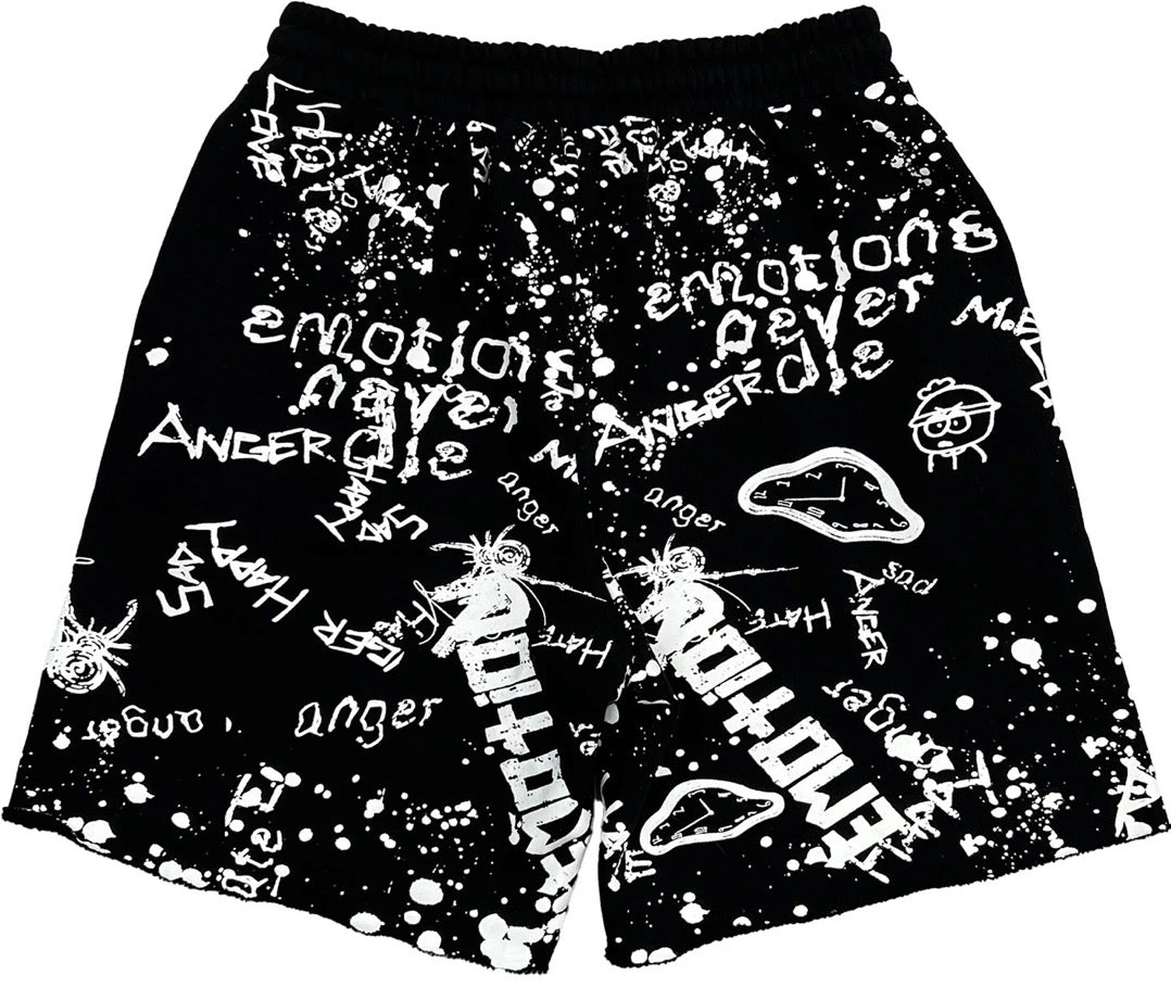 Mixed Emotion Black ‘Graffiti’ Shorts