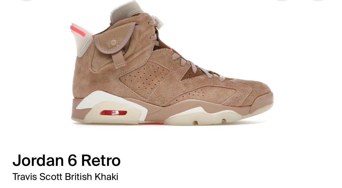 Jordan 6 Retro
Travis Scott British Khaki