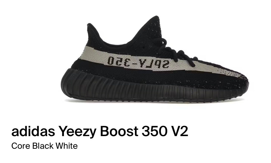 adidas Yeezy Boost 350 V2
Core Black White