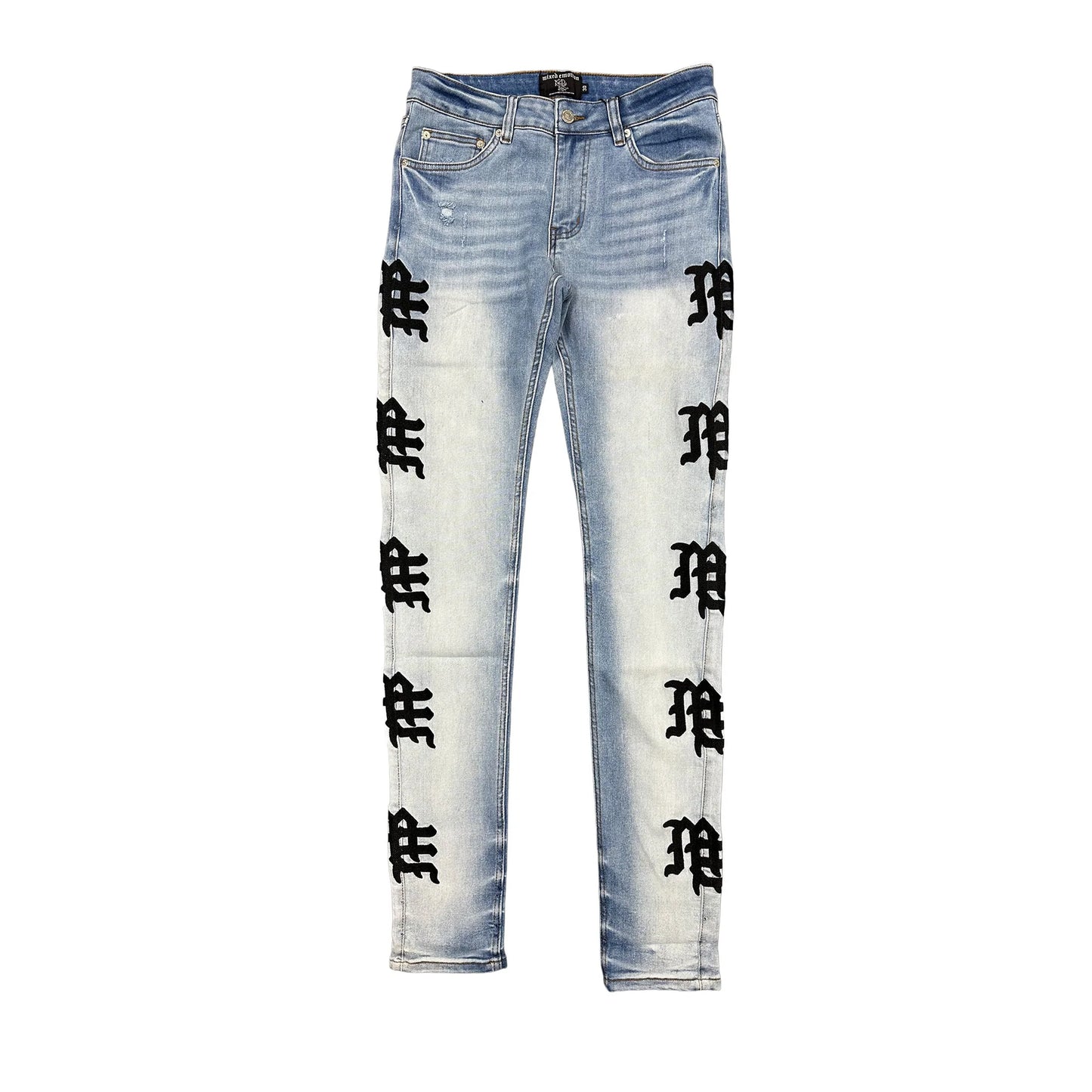 Mixed Emotions Monogram Denim light blue wit BLK