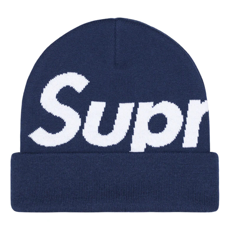 Supreme Big Logo Beanie Navy