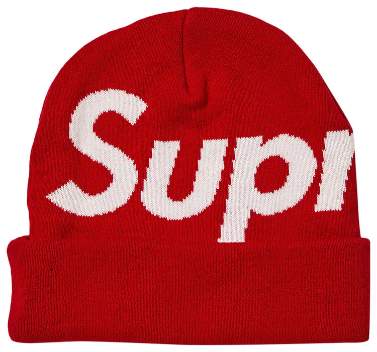 Supreme Big Logo Beanie Red