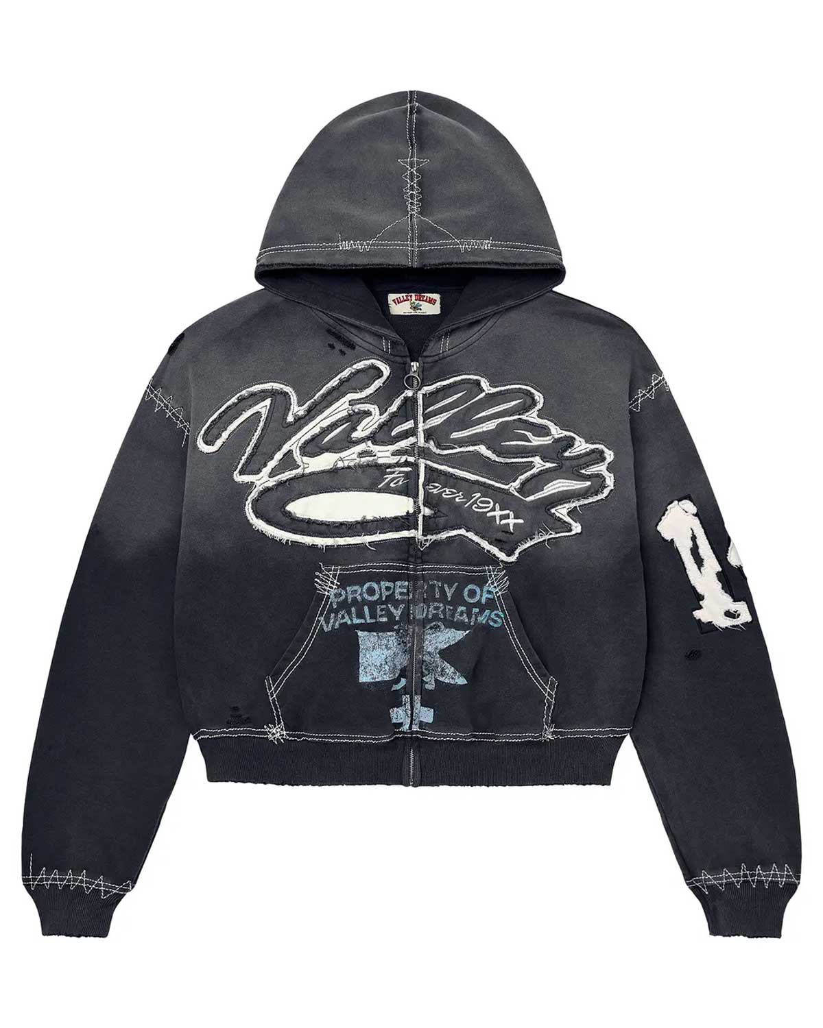 VALE FOREVER RELIGION ZIP UP HOODIE BLACK