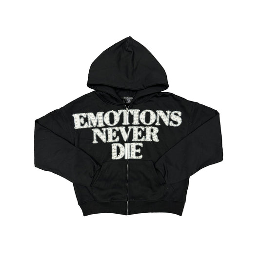 Black Rhinestone Mixed Emotions hoodie