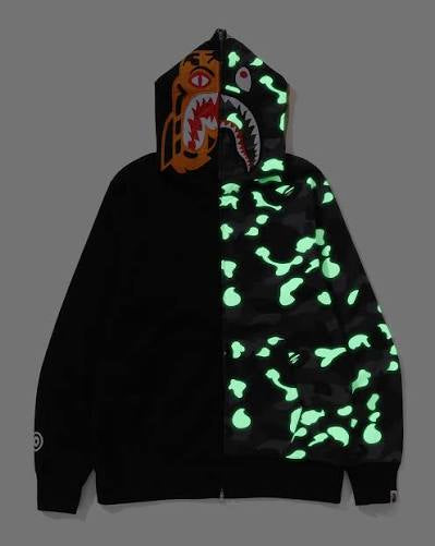 BAPE City Camo Tiger Shark Full Zip Hoodie (SS25) Black