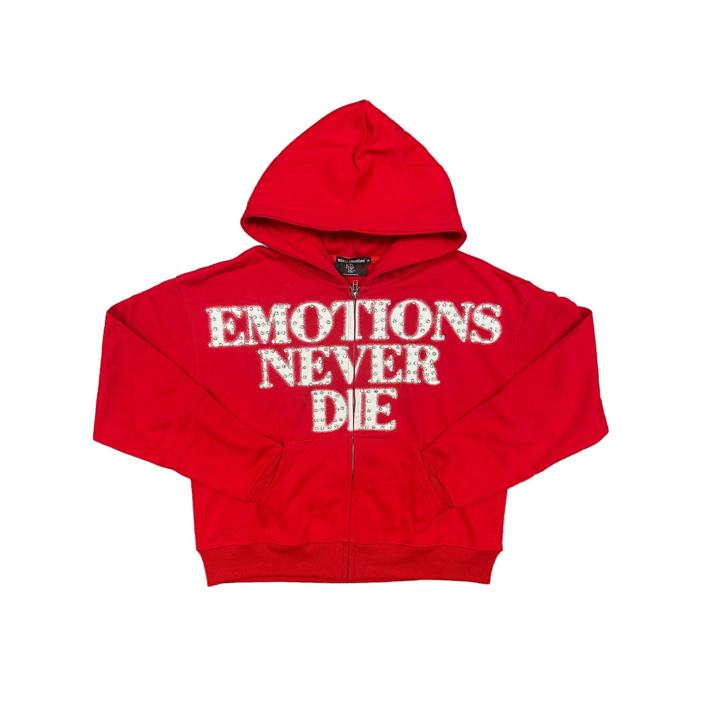 Mixed emotions rhinestone Red hoodie