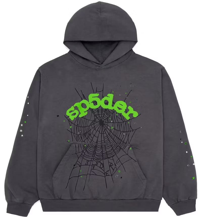Grey N Green Spider hoodie