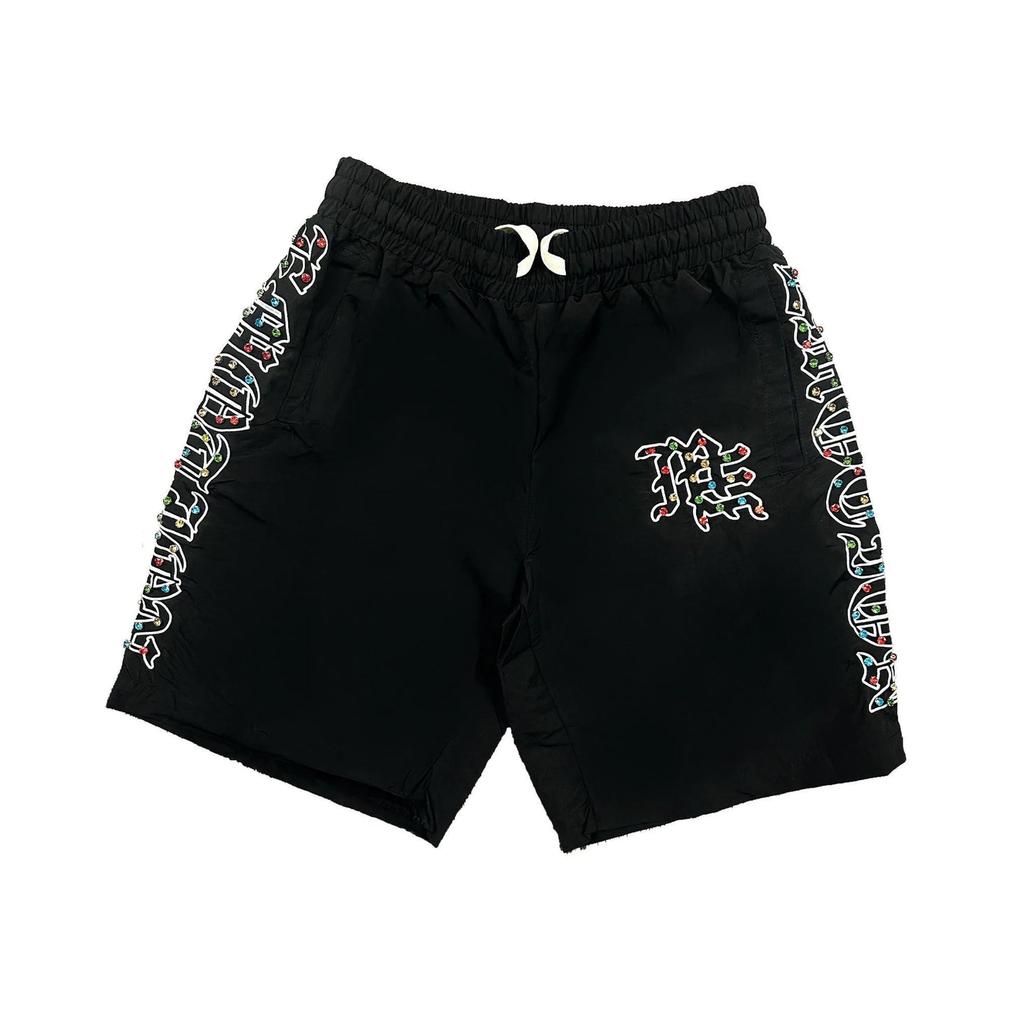Mixed Emotions Nylon Rhinestone Shorts