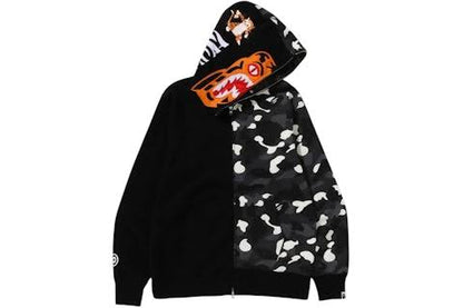 BAPE City Camo Tiger Shark Full Zip Hoodie (SS25) Black