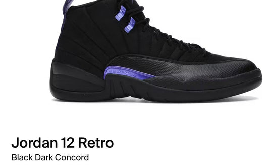 Jordan 12 Retro
Black Dark Concord