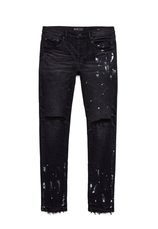 Purple Jeans Black Resin Knee Slit