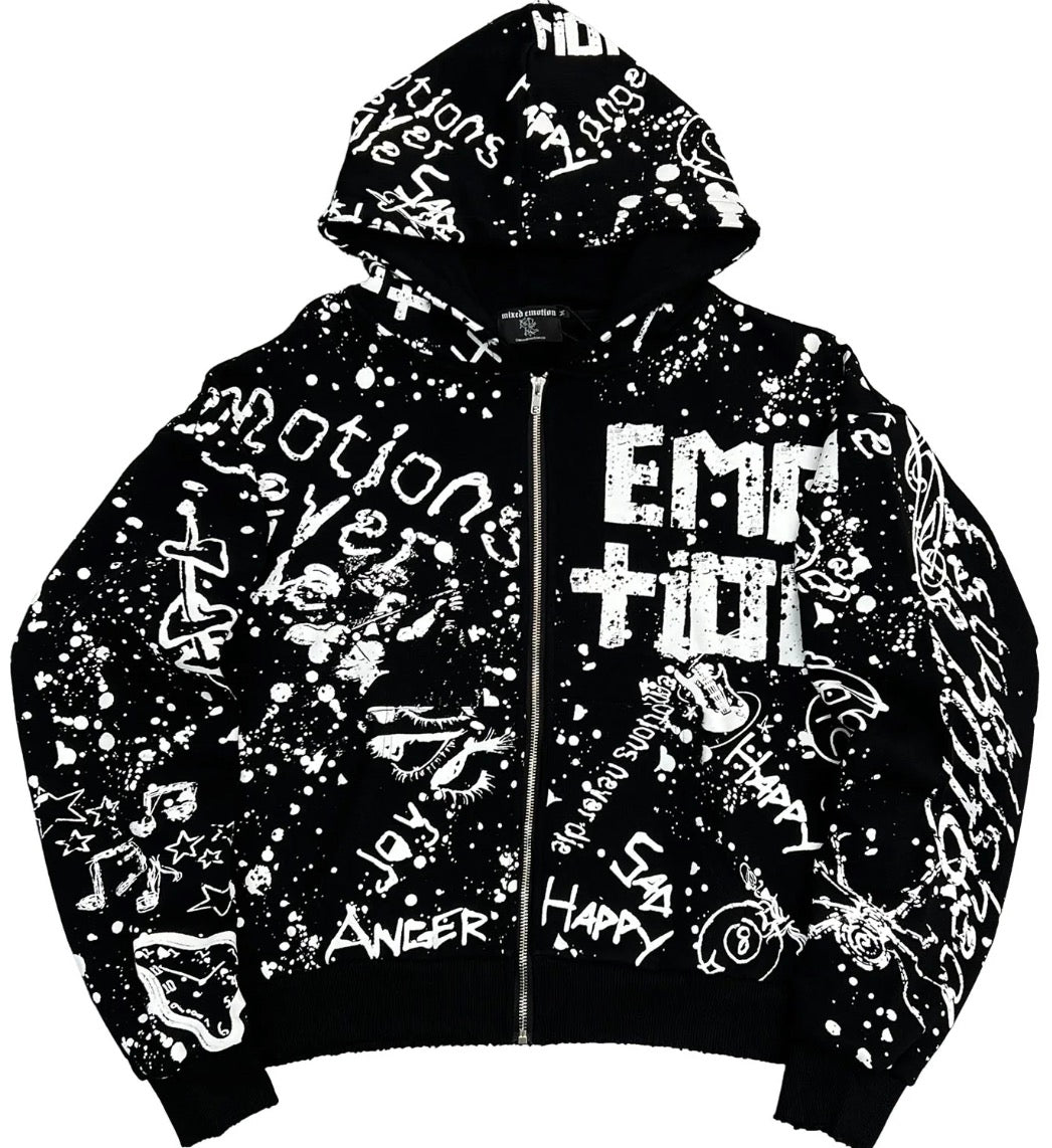 Mixed Emotion Black ‘Graffiti’ Hoodie