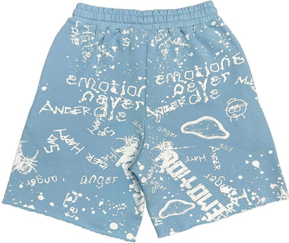 Mixed Emotion Blue ‘Graffiti’ Shorts