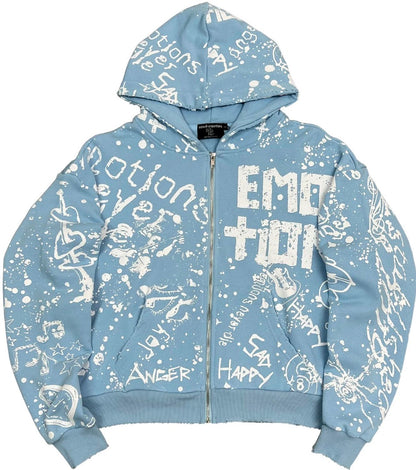 Mixed Emotion Blue ‘Graffiti’ Hoodie