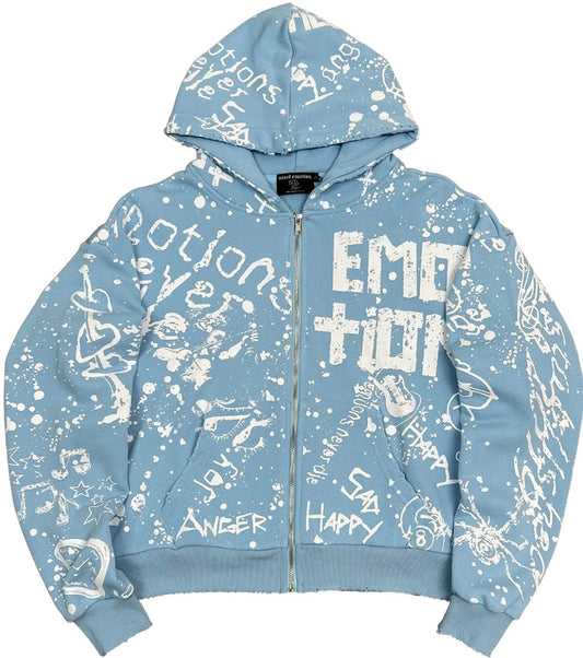Mixed Emotion Blue ‘Graffiti’ Hoodie