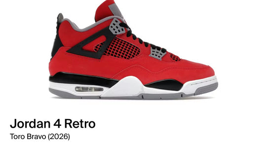Jordan 4 Retro
Toro Bravo (2026)