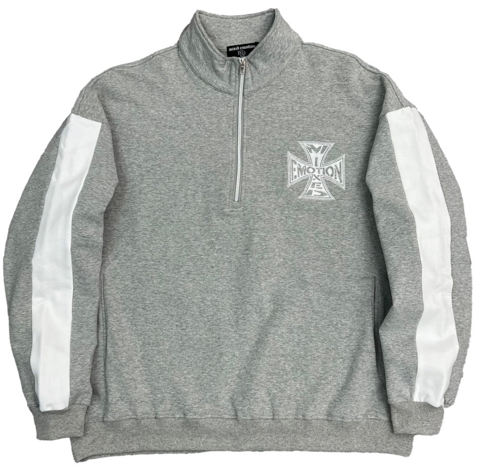 Mixed Emotion Grey Quarter Hoodie