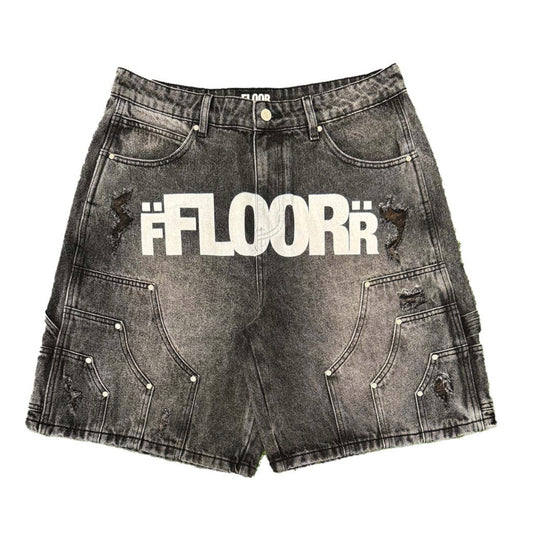 Floor 914 Uniform Jean Shorts Black Wash