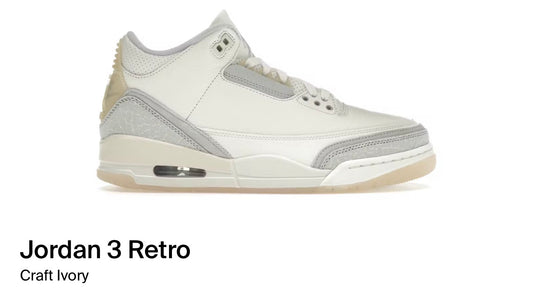 Jordan 3 Retro
Craft Ivory