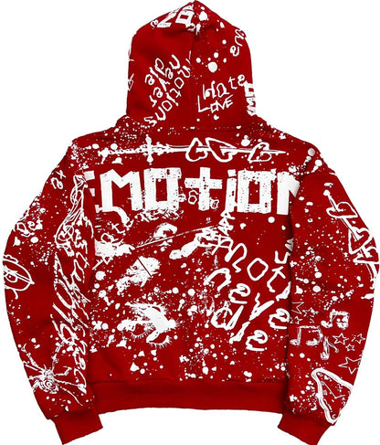 Mixed Emotion Red ‘Graffiti’ Hoodie