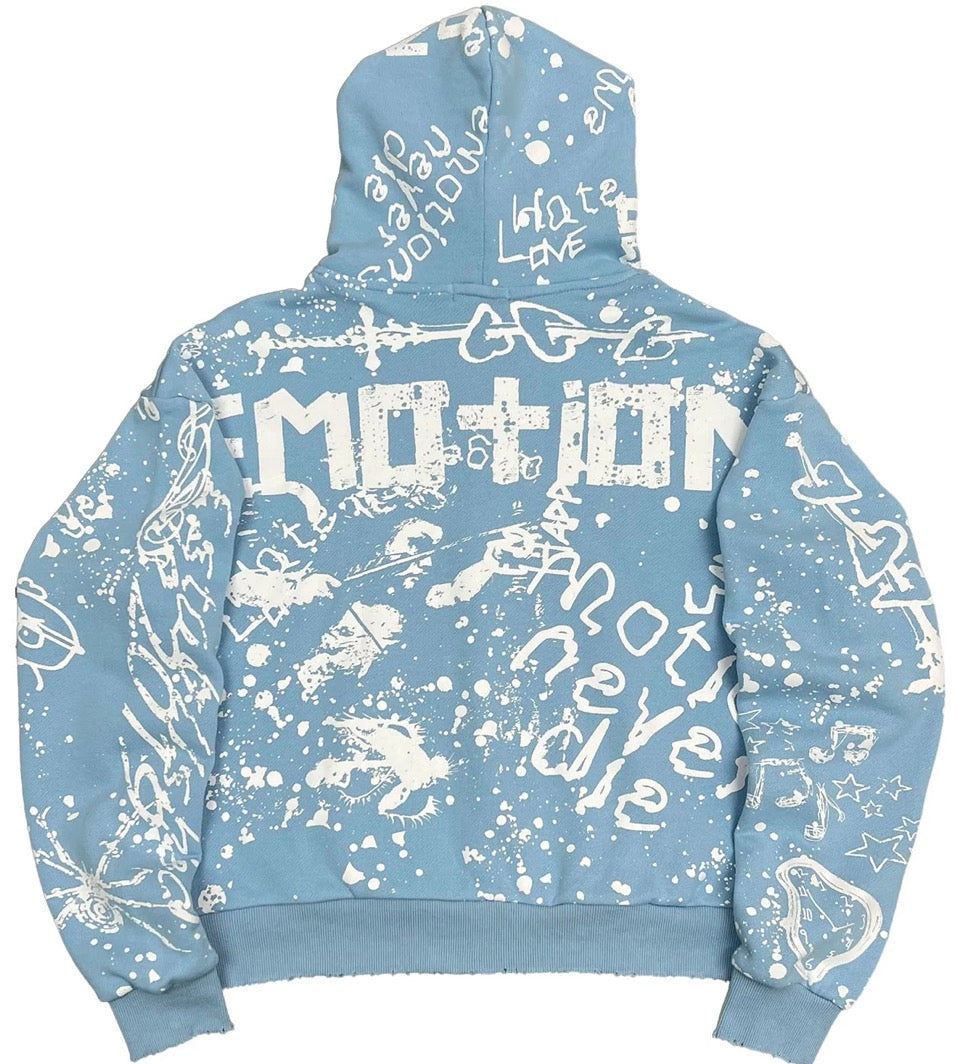Mixed Emotion Blue ‘Graffiti’ Hoodie