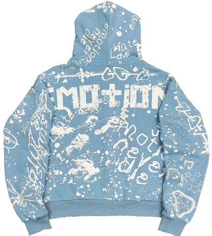 Mixed Emotion Blue ‘Graffiti’ Hoodie