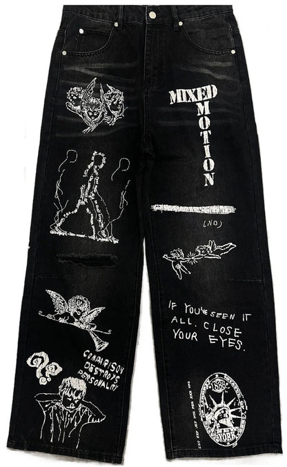 Mixed Emotions Black “Canvas” Jeans