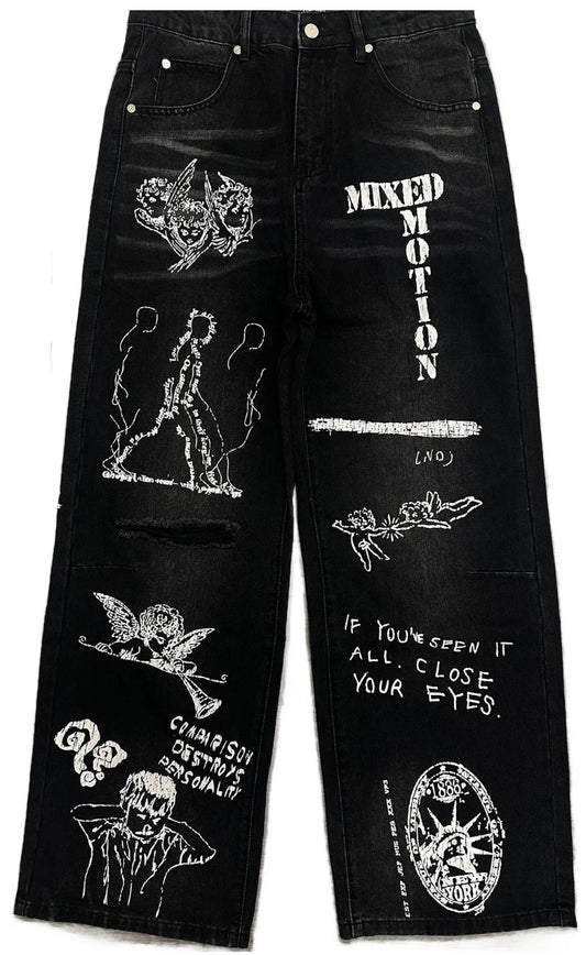 Mixed Emotions Black “Canvas” Jeans