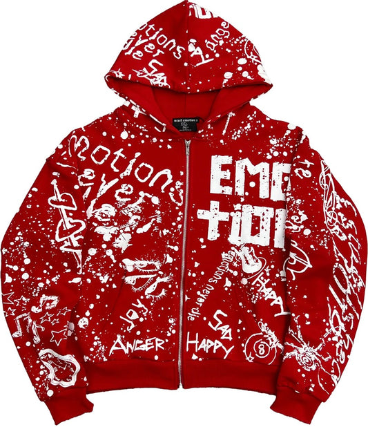 Mixed Emotion Red ‘Graffiti’ Hoodie