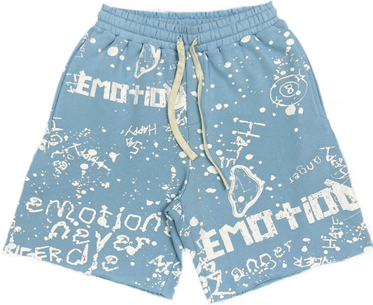 Mixed Emotion Blue ‘Graffiti’ Shorts