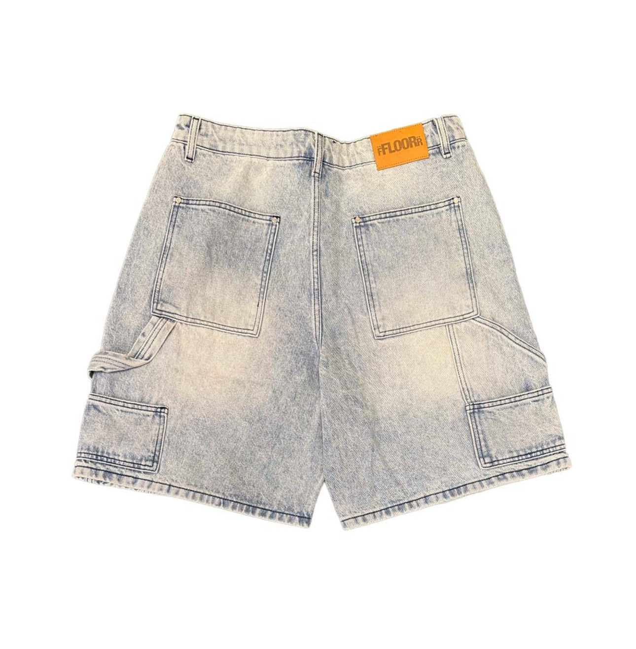Floor 914 Uniform Jean Shorts Light Wash Blue