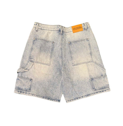 Floor 914 Uniform Jean Shorts Light Wash Blue
