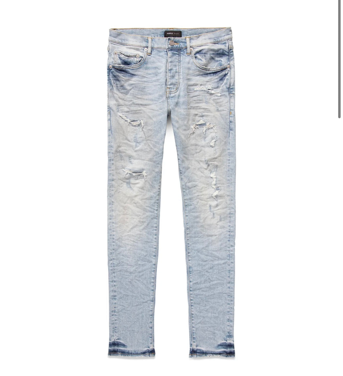 Purple Jeans Worn Quilted Destroy Pocket