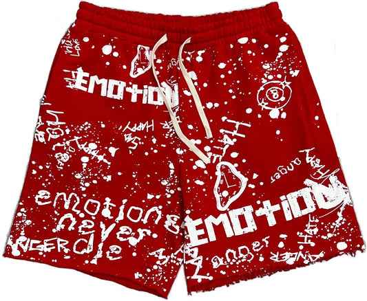 Mixed Emotion Red ‘Graffiti’ Shorts