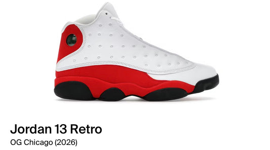Jordan 13 Retro
OG Chicago (2026) Cherry