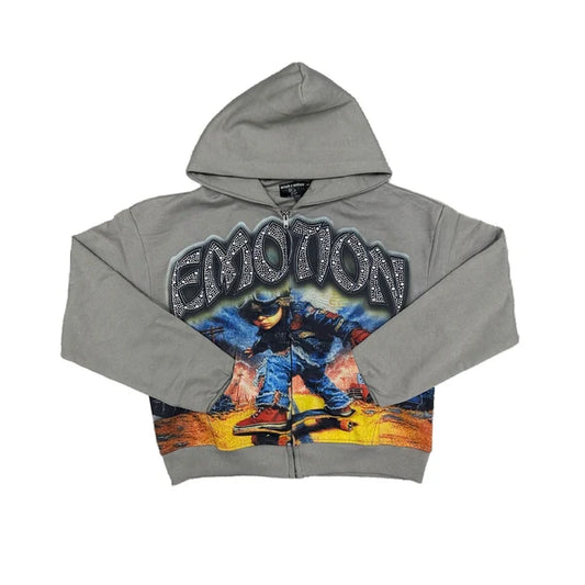 Mixed Emotion Last Ride Rhinestone Hoodie