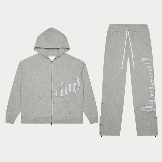 GODSPEED OG Logo Sweatsuit Grey Silver Satin