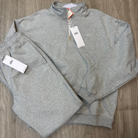 Grey ALO Sweatsuit Quarter-zip