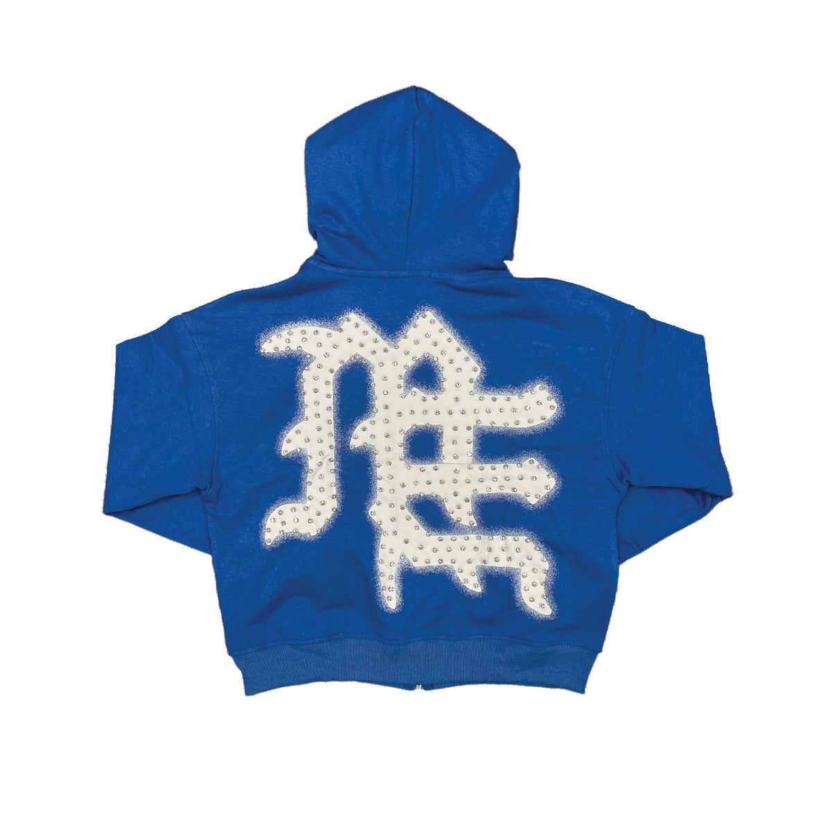 Blue Rhinestone Hoodie Mixed Emotions