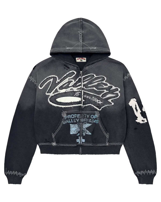 VALE FOREVER RELIGION ZIP UP HOODIE BLACK