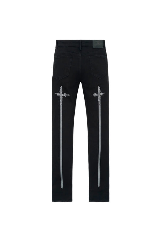 RTA Black Hologram Jeans