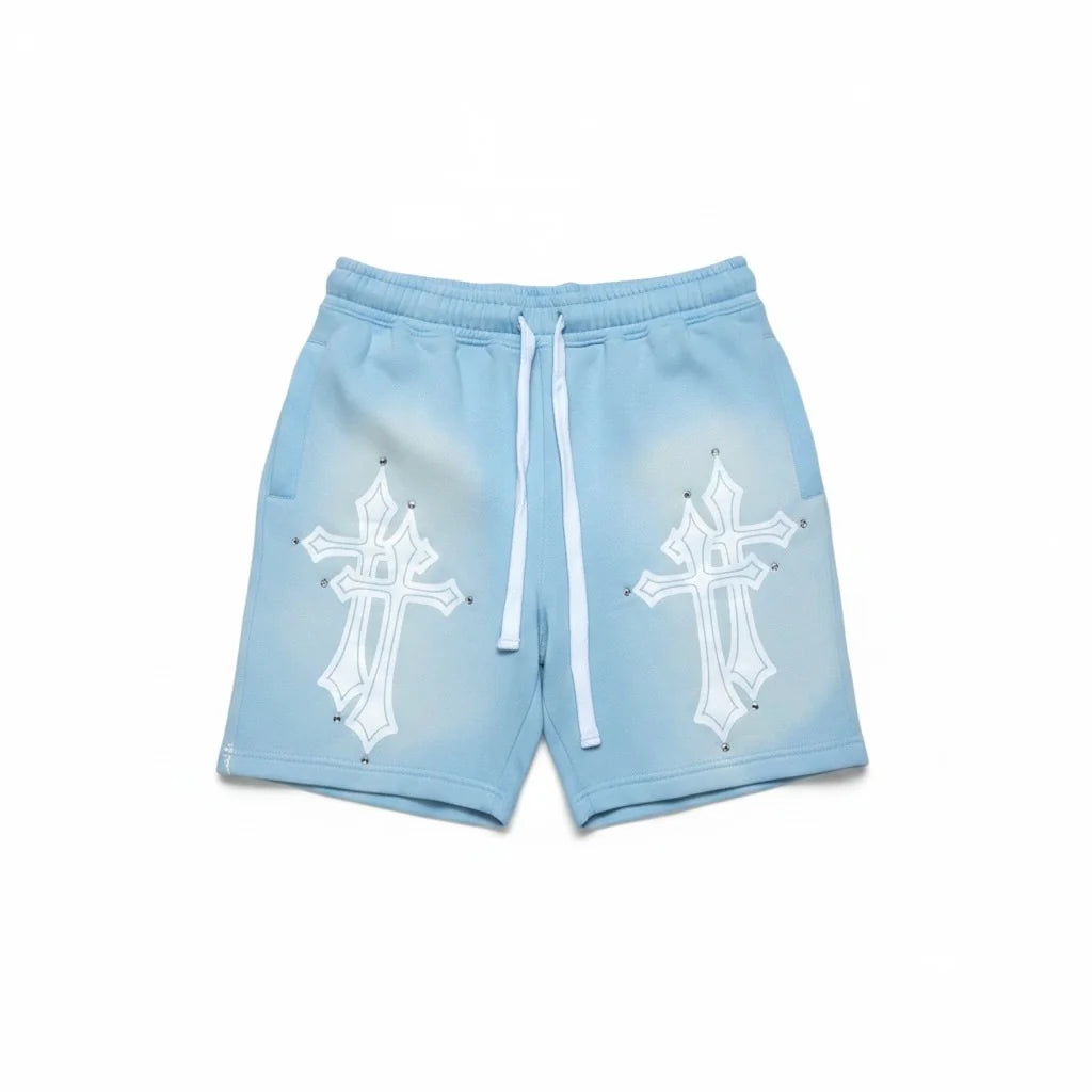 Fraternal Baby Blue Double Cross Shorts