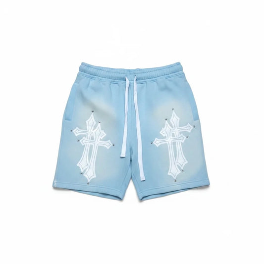 Fraternal Baby Blue Double Cross Shorts